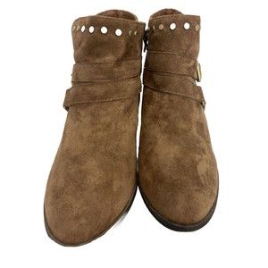 Ana Alford Boot Women’s Faux Suede Gold Buckle  Size 8.5M